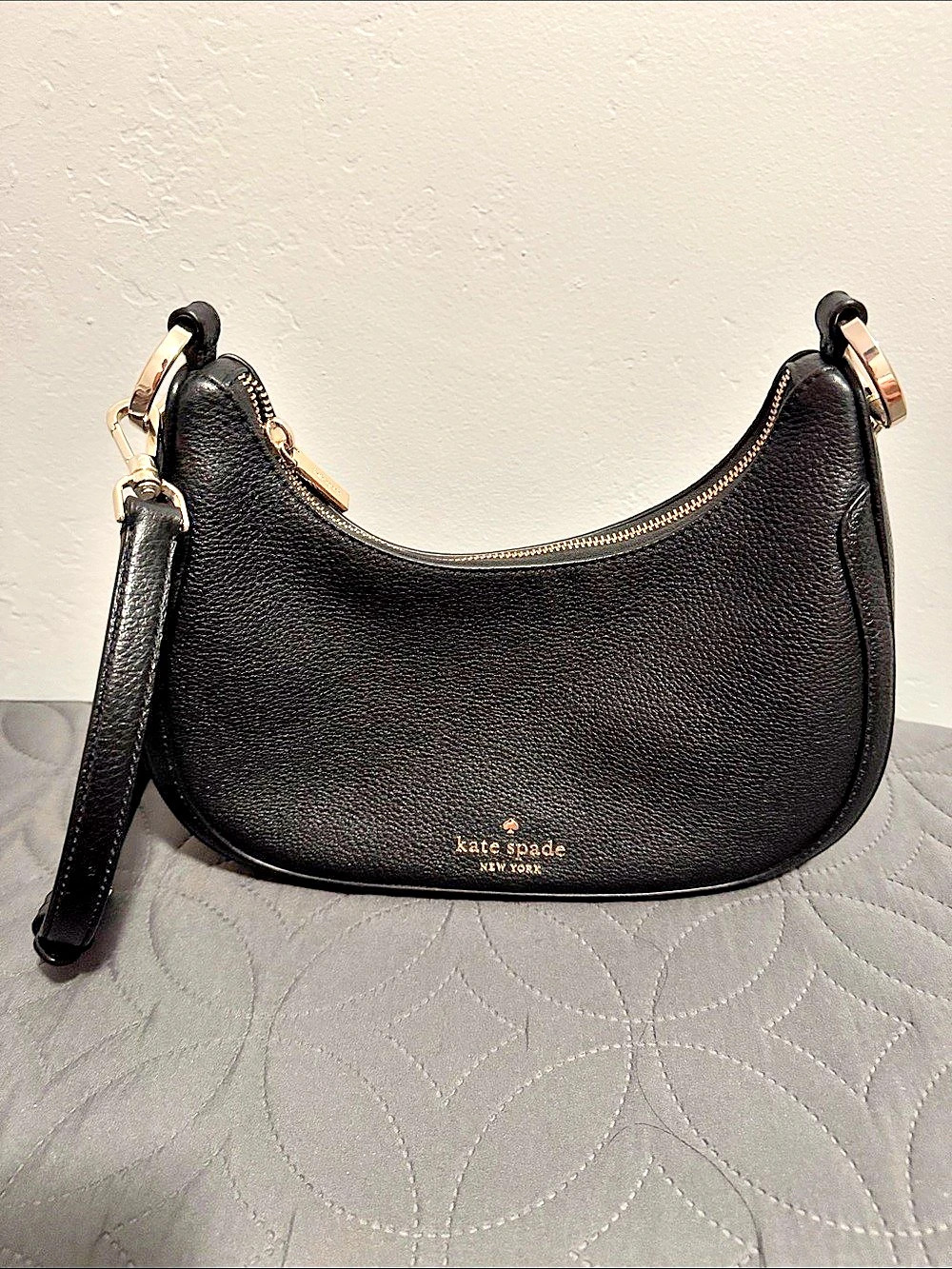 Kate Spade Black Leather-Look Shoulder Bag